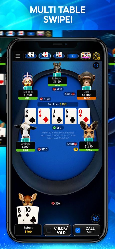 Spela upp till fyra bord samtidigt med mobilappen 888poker